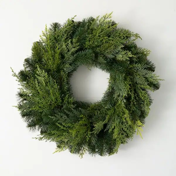 Sullivans Artificial Lush Douglas Fir Christmas Wreath, Green - Bed Bath & Beyond - 38405716 | Bed Bath & Beyond
