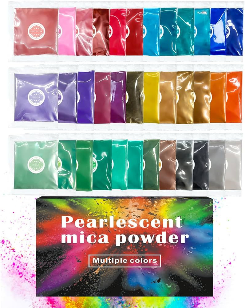 Mica Powder, 36 Colors Pearlescent Pigment Powder for Epoxy Resin, 3g/Bag Pearl Pigment Set\u200b... | Amazon (US)