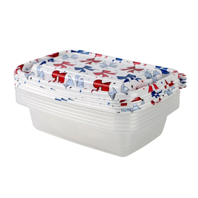 Cook With Color 12 Piece Stackable Plastic Food Storage Container Set, 1000 ml Rectangular Contai... | Walmart (US)