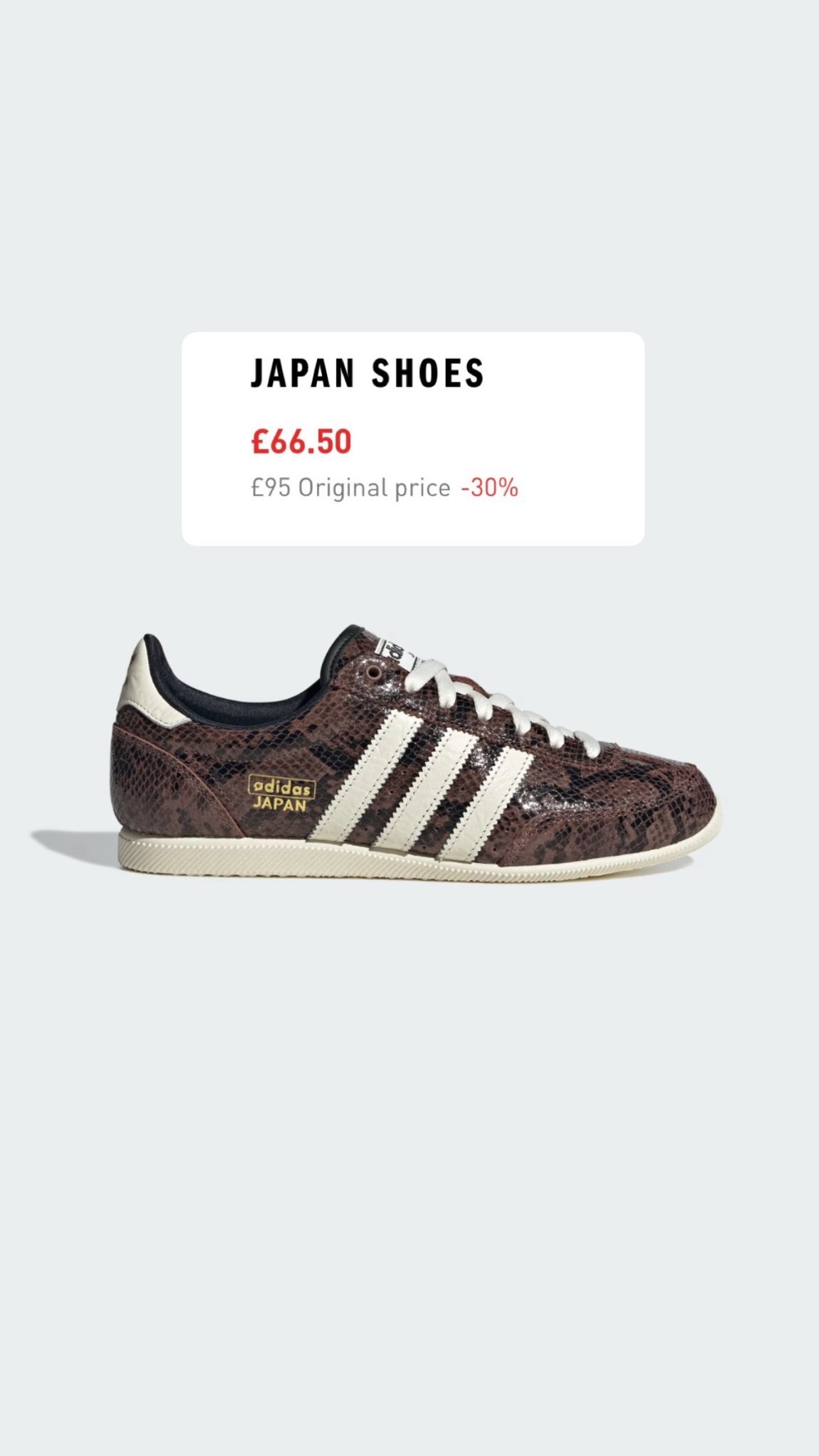 30% off the adidas Japan trainers 