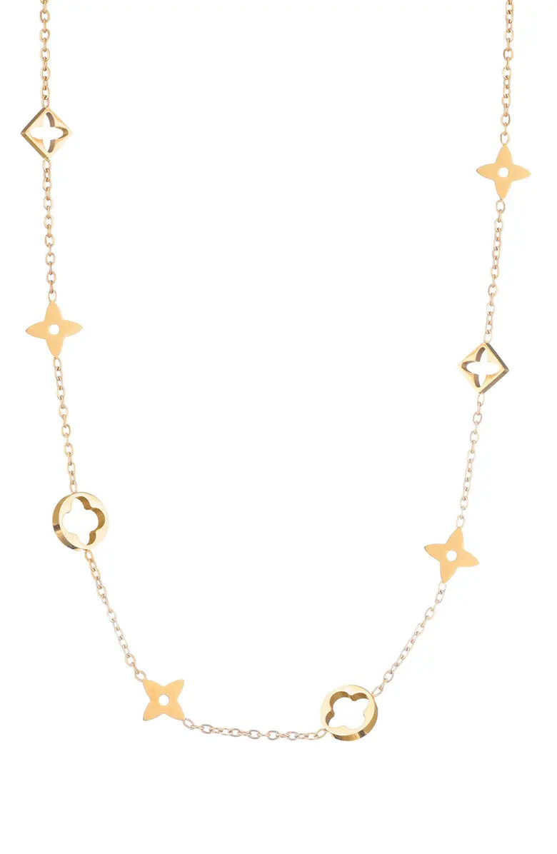 18K Gold Plated Clover Station Necklace | Nordstrom Rack