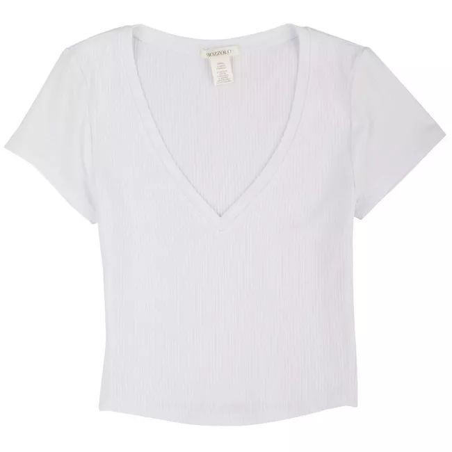 Juniors V-Neck Crew Cropped Top | Bealls