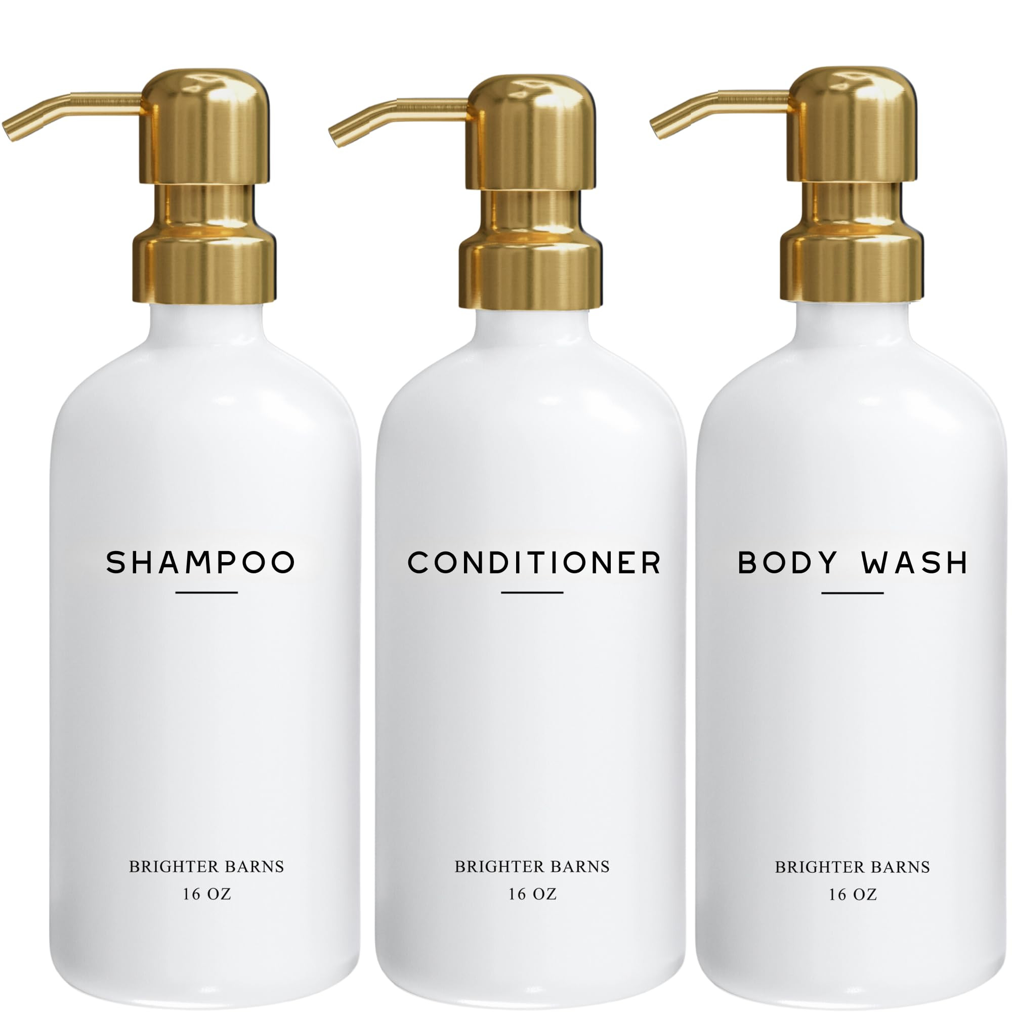 Luxury Shampoo and Conditioner Dispenser Set by Brighter Barns - Shower Soap Dispenser - Shampoo ... | Amazon (US)