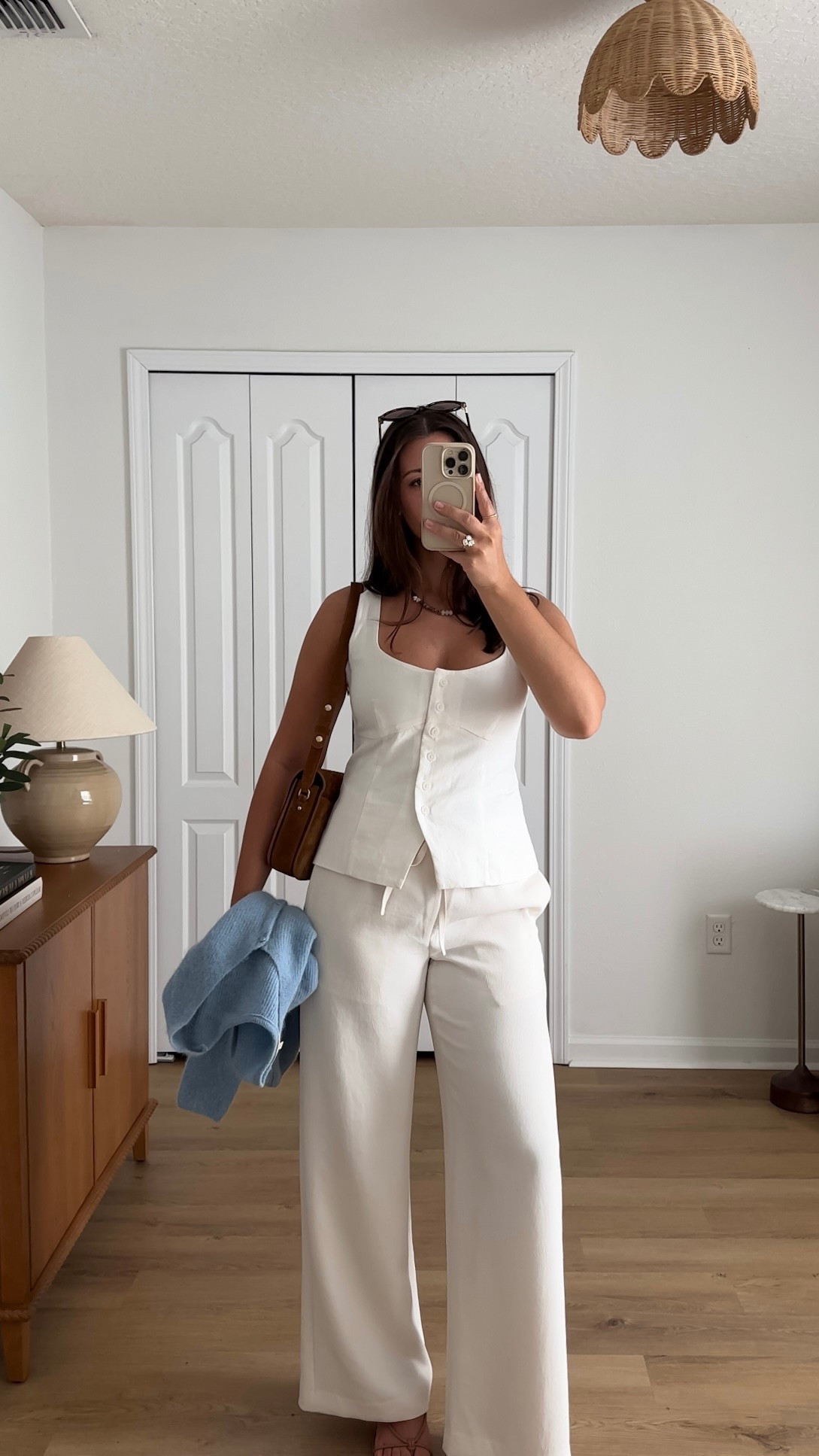 all white/cream outfit for spring! Wearing small pants and top 

#LTKootd #LTKSeasonal