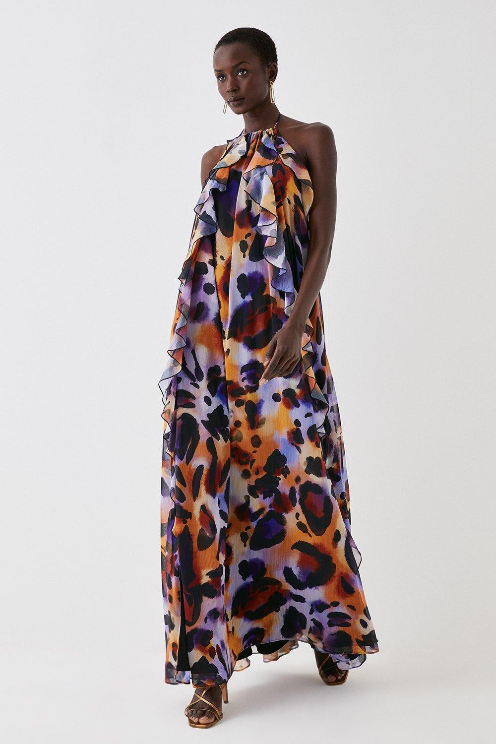 Animal Print Ruffle Light Weight Maxi Dress | Coast UK & IE