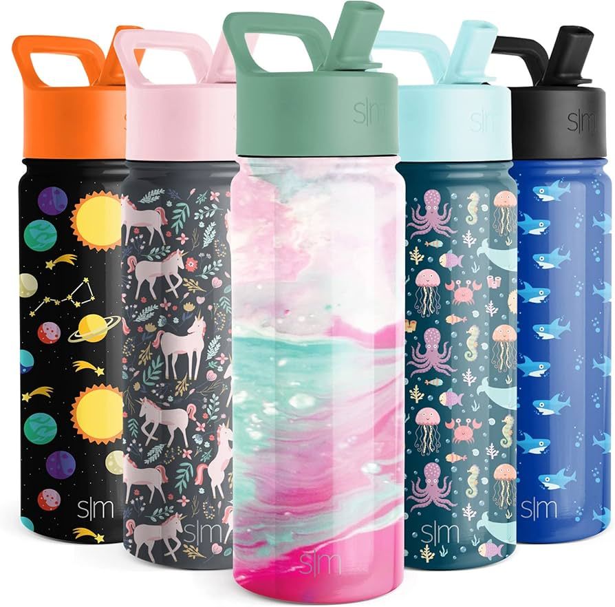 Simple Modern Kids Water Bottle with Straw Lid | Insulated Stainless Steel Reusable Tumbler for T... | Amazon (US)