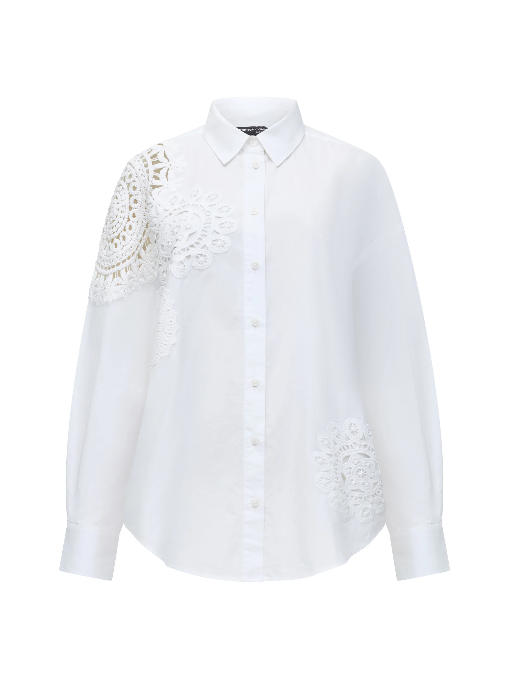 Lina Cotton Crochet Mix Shirt | French Connection (UK)