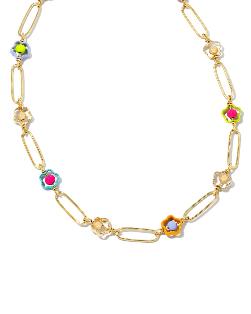Susie Gold Link and Chain Necklace in Rainbow Multi Mix | Kendra Scott