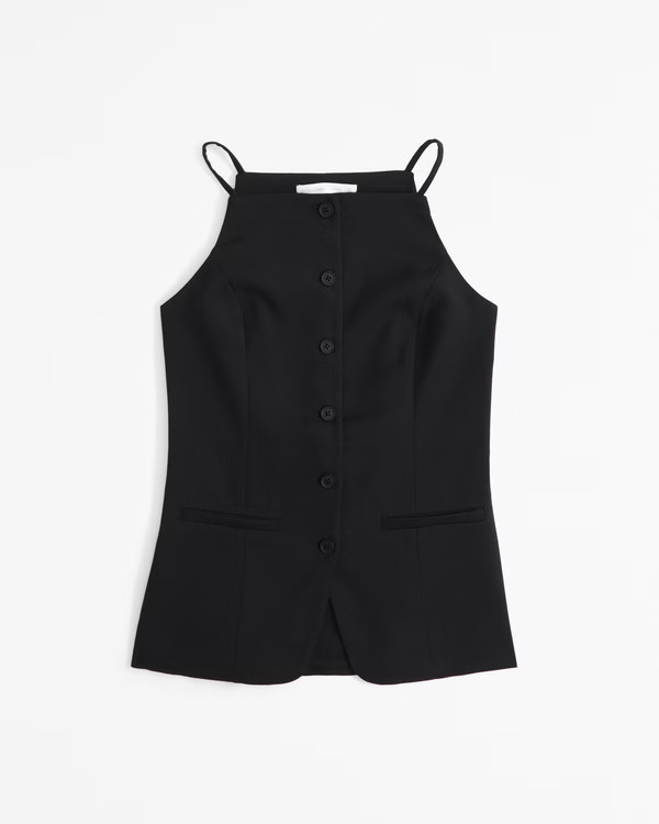 Tailored Vest High-Neck Set Top | Abercrombie & Fitch (UK)