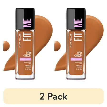 (2 pack) Maybelline Fit Me Dewy and Smooth Liquid Foundation SPF 18 360 Mocha 1 fl oz | Walmart (US)