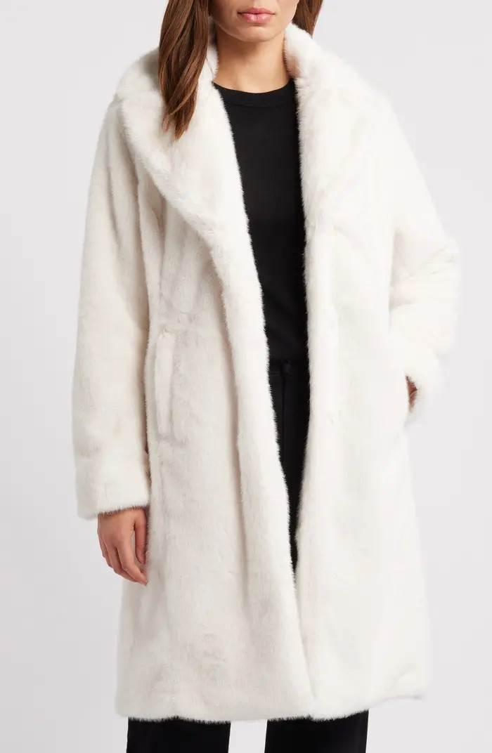 Reefer Longline Faux Fur Coat | Nordstrom