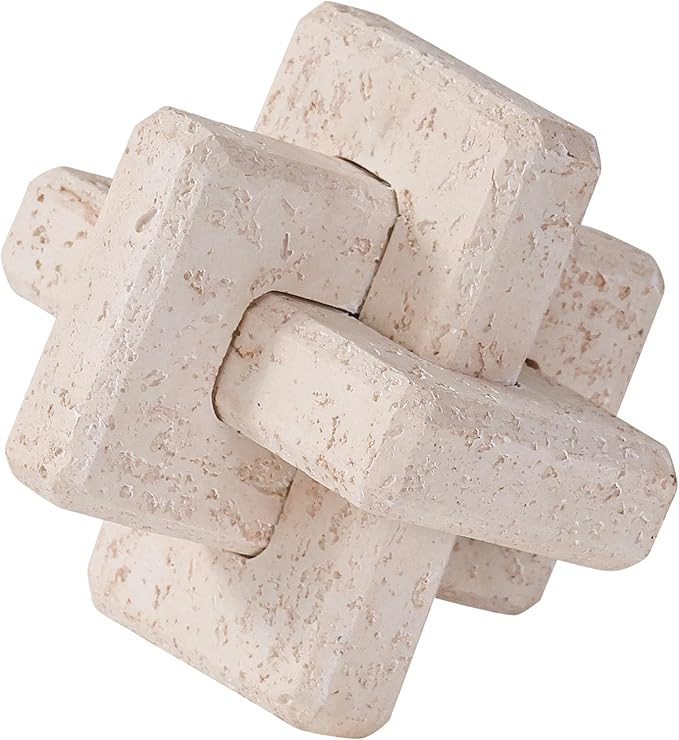 3-Link Knot Resin Travertine Decor, Coffee Table Decor, Book Shelf Entry Table Decoration, Boho D... | Amazon (US)