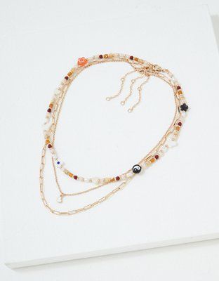 AEO Beaded Necklace 3-Pack | American Eagle Outfitters (US & CA)