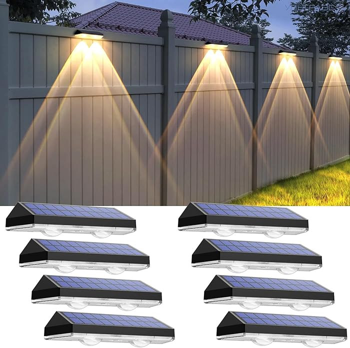 Solar Fence Lights Outdoor - 2700/4000/6000K 3 Mode, Waterproof LED, Fence Light Solar Powered fo... | Amazon (US)