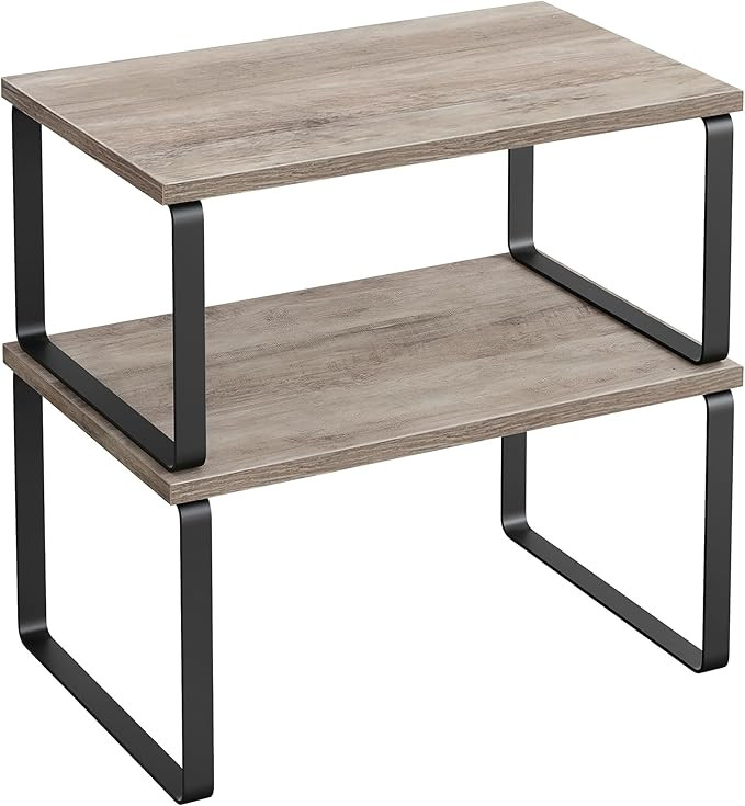 SONGMICS Cabinet Organizer Shelf, Set of 2 Kitchen Counter Shelves, Kitchen Storage, Spice Rack, ... | Amazon (US)