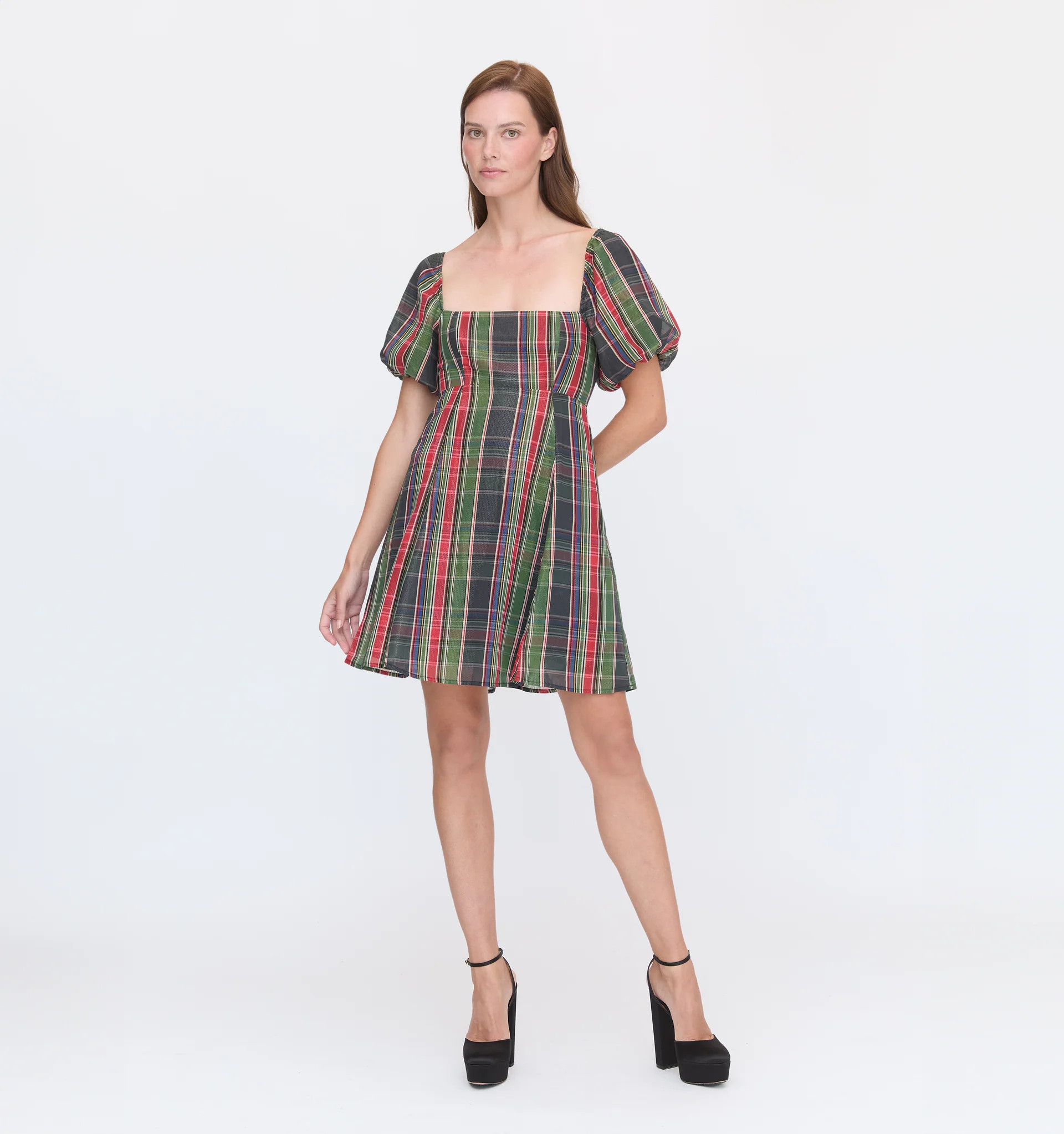 The Matilda Mini Dress - Tartan Lamé | Hill House Home US