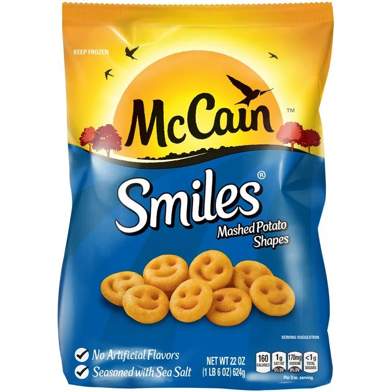 McCain, Smiles Potatoes, 22 oz Plastic Bag (Frozen) | Walmart (US)
