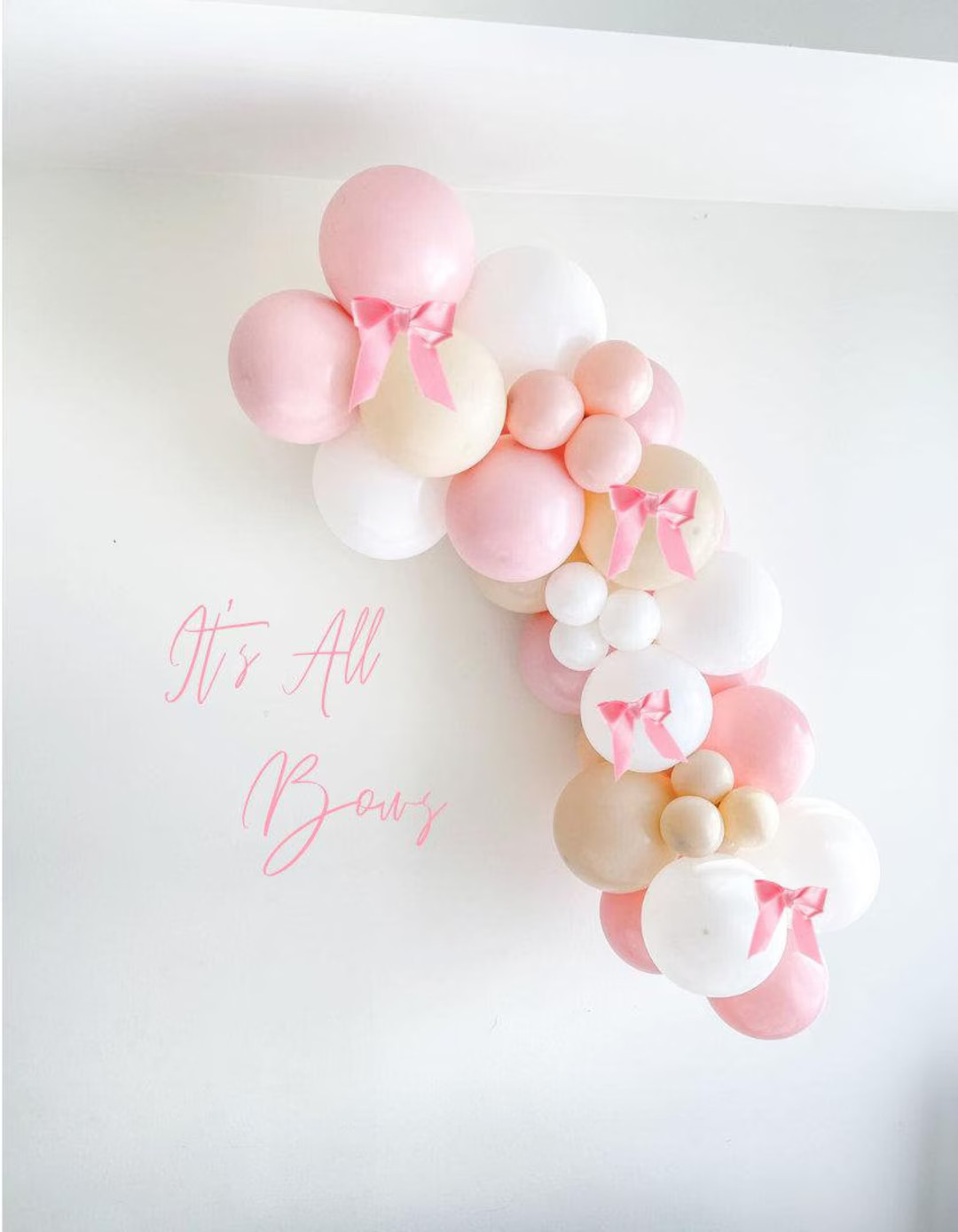 Pink Bow Balloon Garland Kit Pink Bows Party Decor Pink Bow Girl Baby Shower Decor Tying the Knot... | Etsy (US)