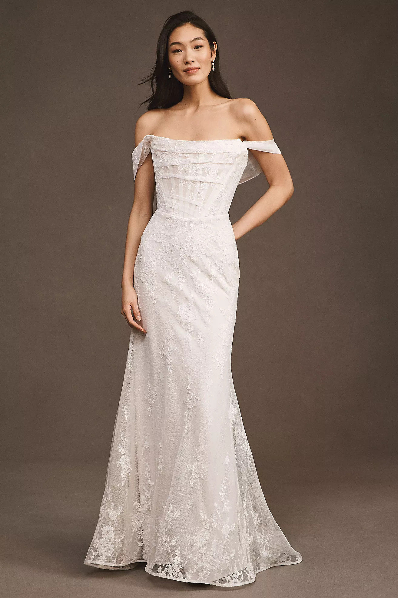 Watters Emilia Strapless Corset Wedding Gown | Anthropologie (US)