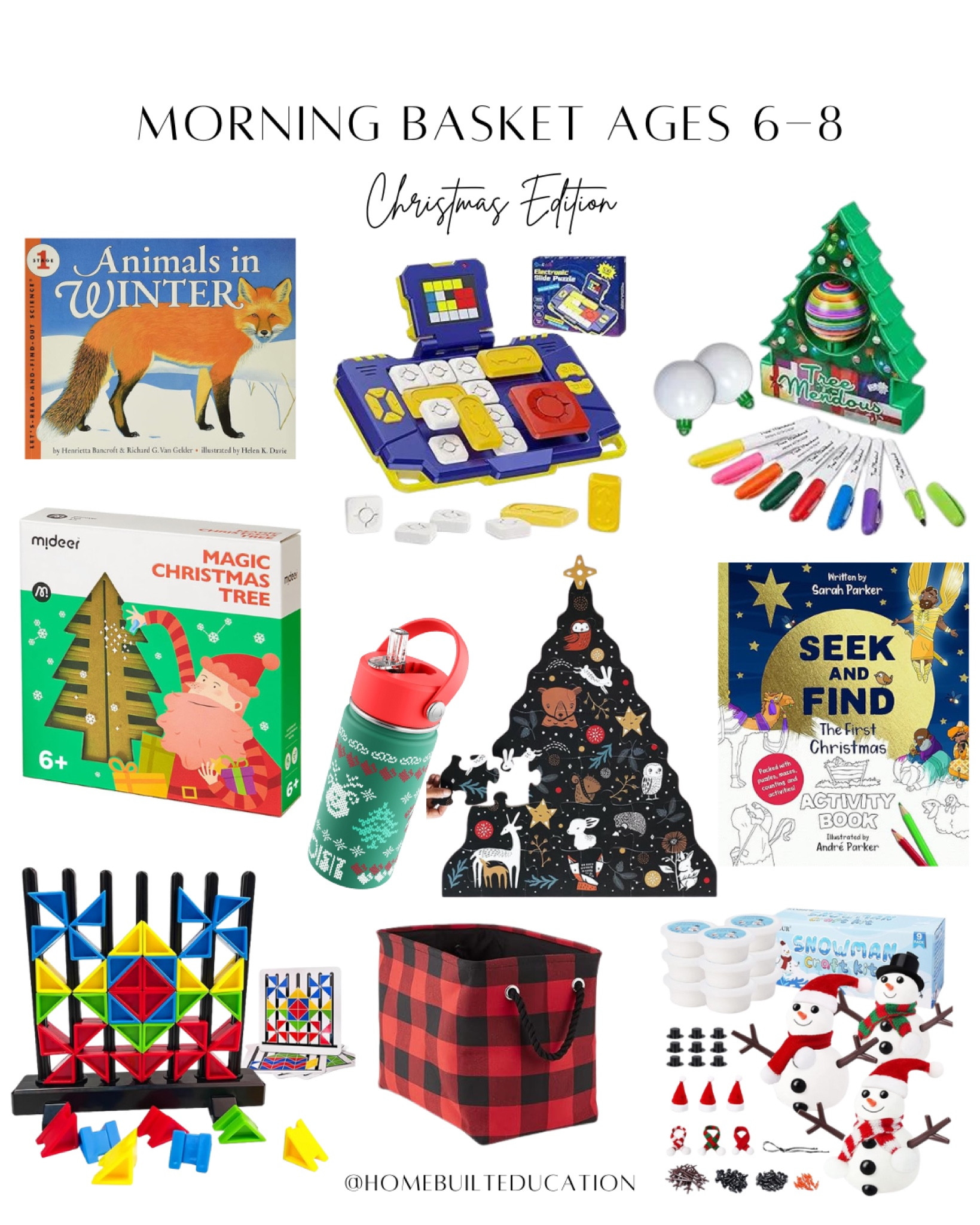 Holiday themed morning basket supplies tailored for your kids 6-8! A great way to keep your little learners busy while incorporating the holiday spirit or use these as gift ideas this season! 

#LTKHoliday #LTKGiftGuide #LTKSeasonal
