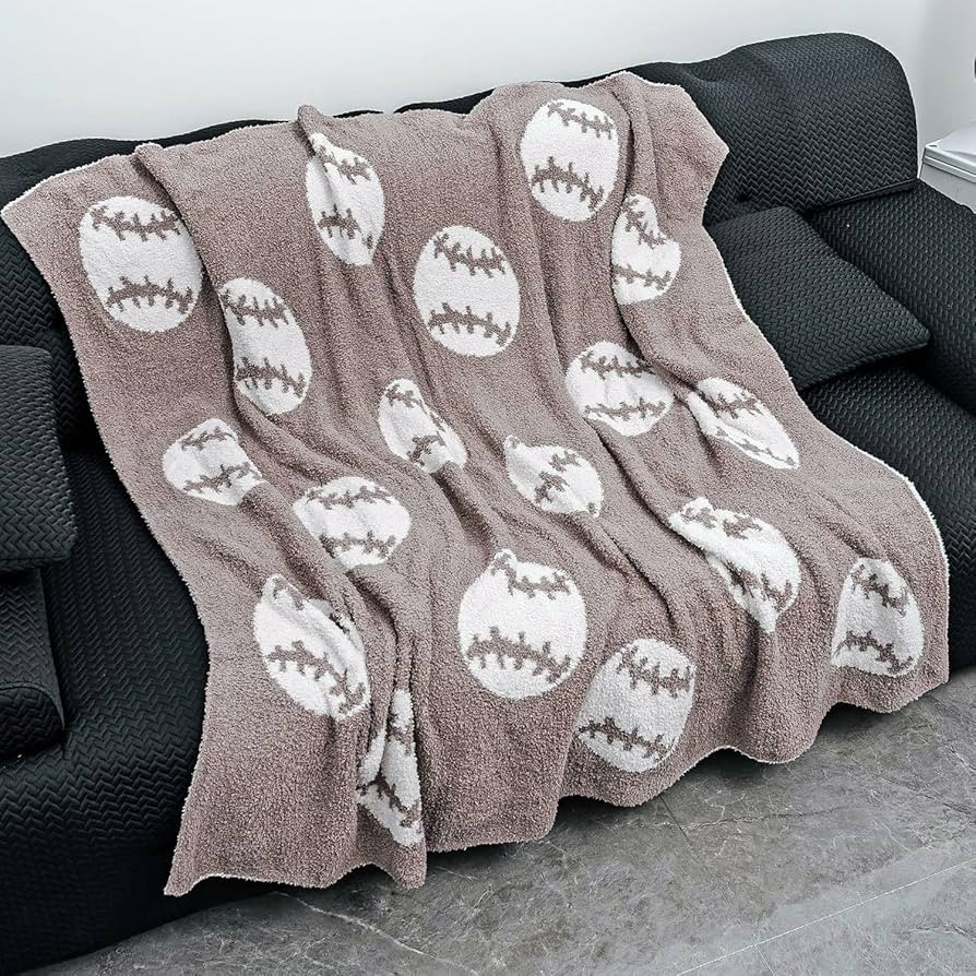 Soft Baseball Pattern Blanket Cozy Throw Blanket Perfect for Home Decor and Gift Giving, Soccer S... | Amazon (US)