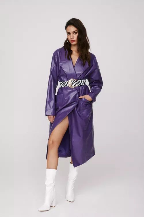 Trench oversize en similicuir Je similite pour la bonne cause | NastyGal (FR)