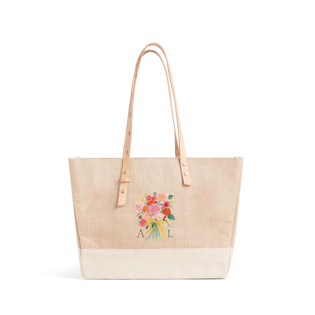 Shoulder Market Bag in Natural Bouquet by Amy Logsdon | Apolis