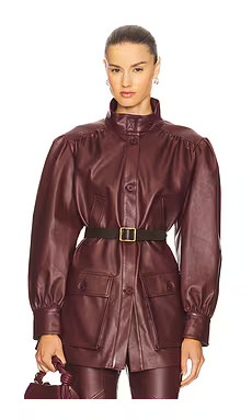 Bardot Clements Faux Leather Jacket in Burgundy from Revolve.com | Revolve Clothing (Global)
