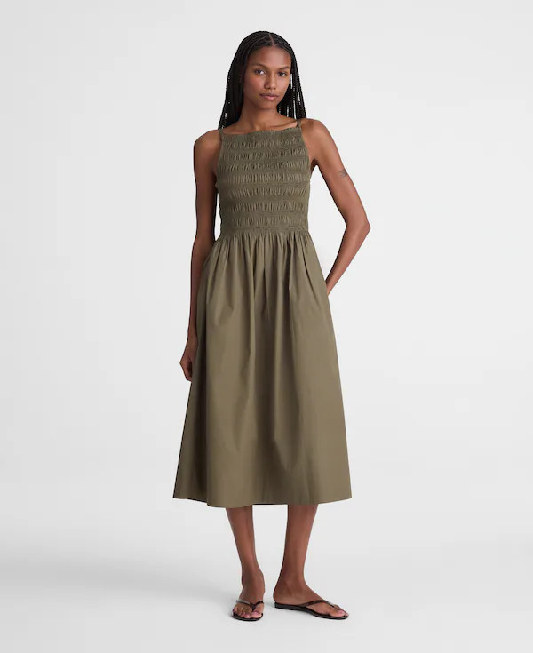 Smocked High-Neck Midi Dress | Madewell