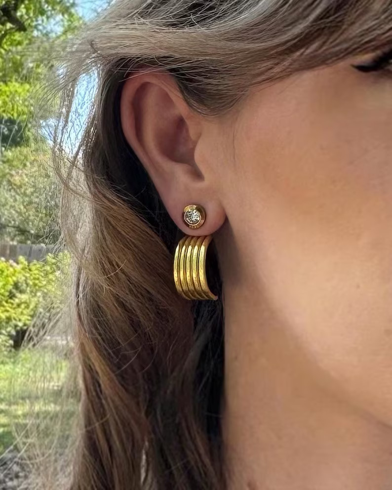 Demi Hoop Ear Jackets: Lightweight, Handmade Jewelry - Liz Fox Roseberry™ - Etsy | Etsy (US)