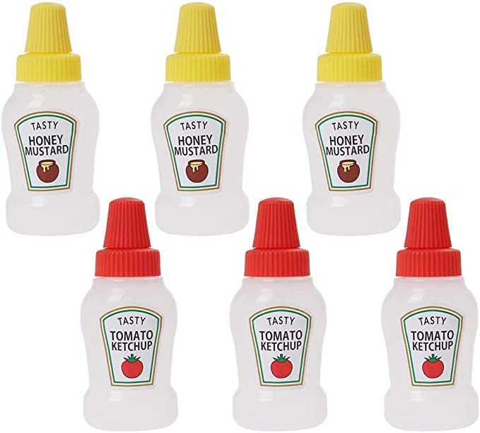 RAYNAG 25ml Mini Condiment Squeeze Bottle Honey Squeezable Jar 6 Pack Ketchup/Sauce Containers Pl... | Amazon (US)