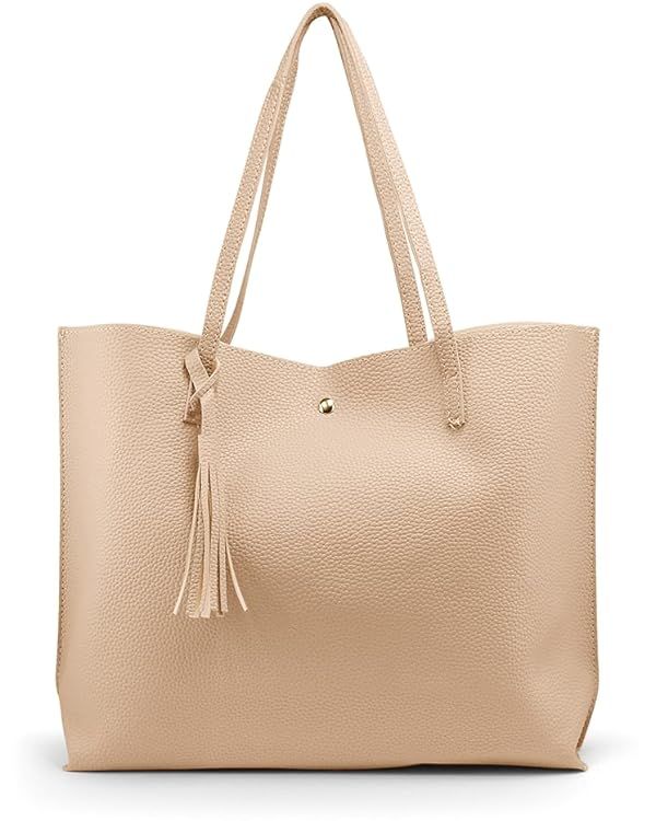 OCT17 Women Large Tote Bag - Tassels Faux Leather Shoulder Handbags, Fashion Ladies Purses Satche... | Amazon (US)