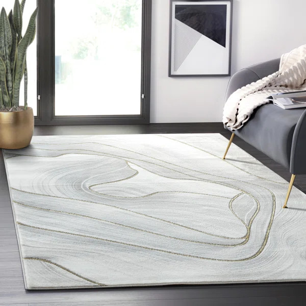 Micadeau Abstract Gray Area Rug | Wayfair Professional