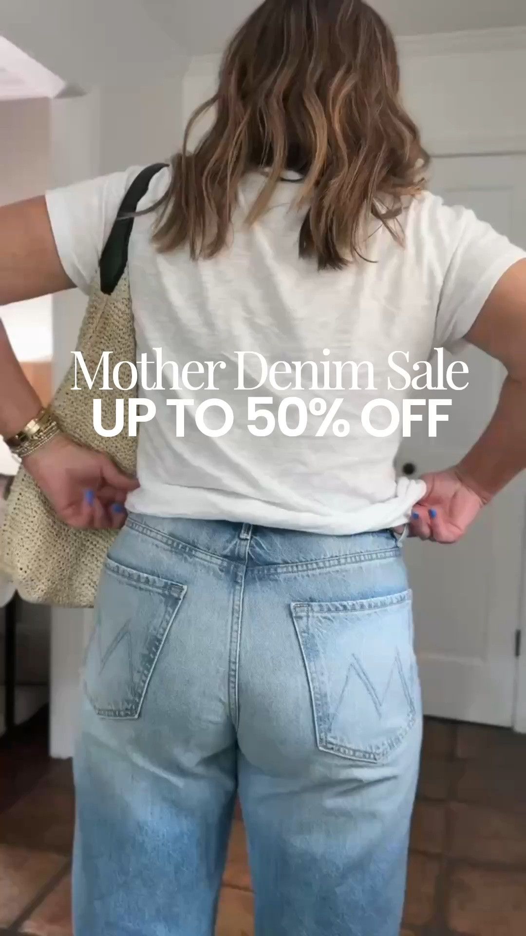 My kind of outfit - basic white tee and jeans🥰 These jeans are a splurge but they are on sale 30% off / $194.60 (orig. $278)‼️ I'm wearing a size 30. This tshirt is a large - so comfortable. @Madewell Mylie large shoulder bag and I love the seashell charms. Sandals are a look for less from Amazon - I wear them nonstop. 

Over 40 style, look for less, high quality jeans

#LTKSaleAlert #LTKOver40 #LTKMidsize