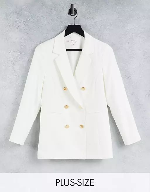Miss Selfridge Petite military blazer in white | ASOS | ASOS (Global)