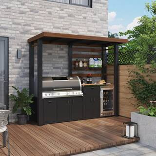 FUFU&GAGA Outdoor Kitchen Series Natural Gas Modular Galvanized Steel Patio Grill Island with Sta... | The Home Depot