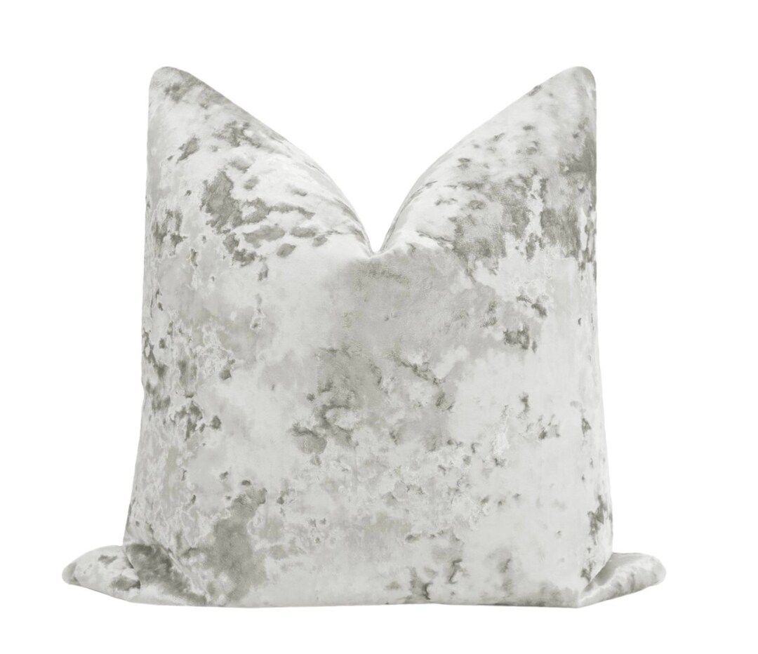 Lavish Velvet // Platinum Pillow COVER ONLY | silver velvet pillow | crushed velvet pillow | silv... | Etsy (US)