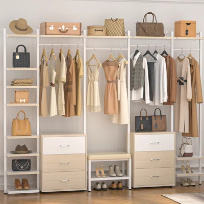 Jeremyiah 68" W -96" W Walk In Closet System with 6 drawers | Wayfair North America