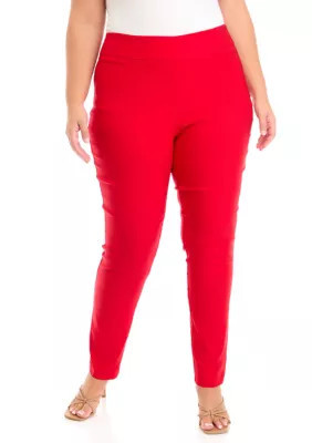 Kim Rogers Women's Plus Size Millennium Fashion Pants, Red, 14W | Belk