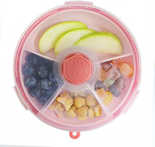 KingKam Kids Snack Spinner Containers, Reusable Toddler Spin Snack Container Box with 4 Compartme... | Amazon (US)