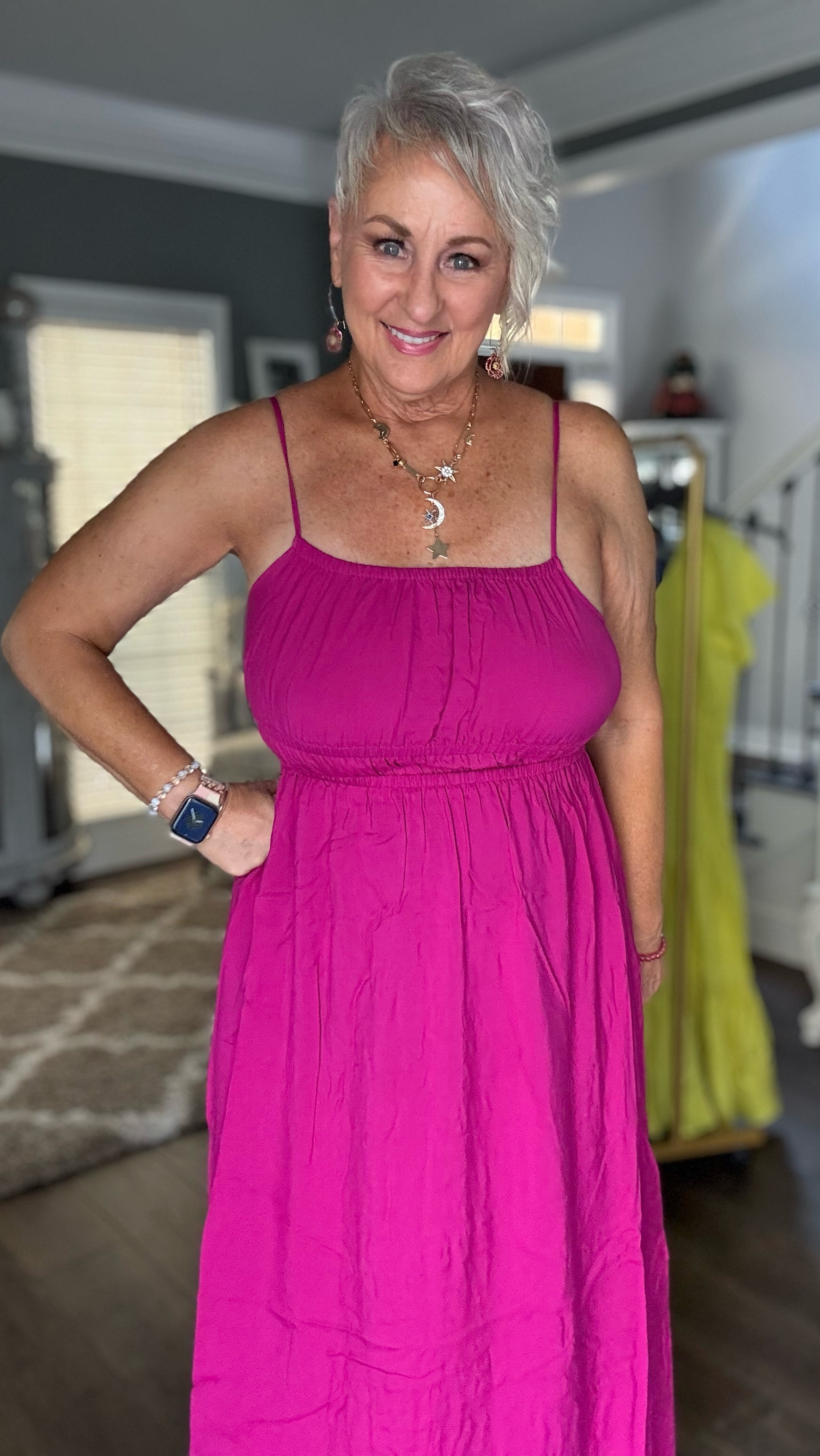 Summer dress in vibrant colors. 

#LTKMidsize #LTKSummerEdit #LTKFindsUnder50