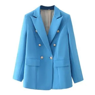 Plain Double-Breasted Blazer | YesStyle Global