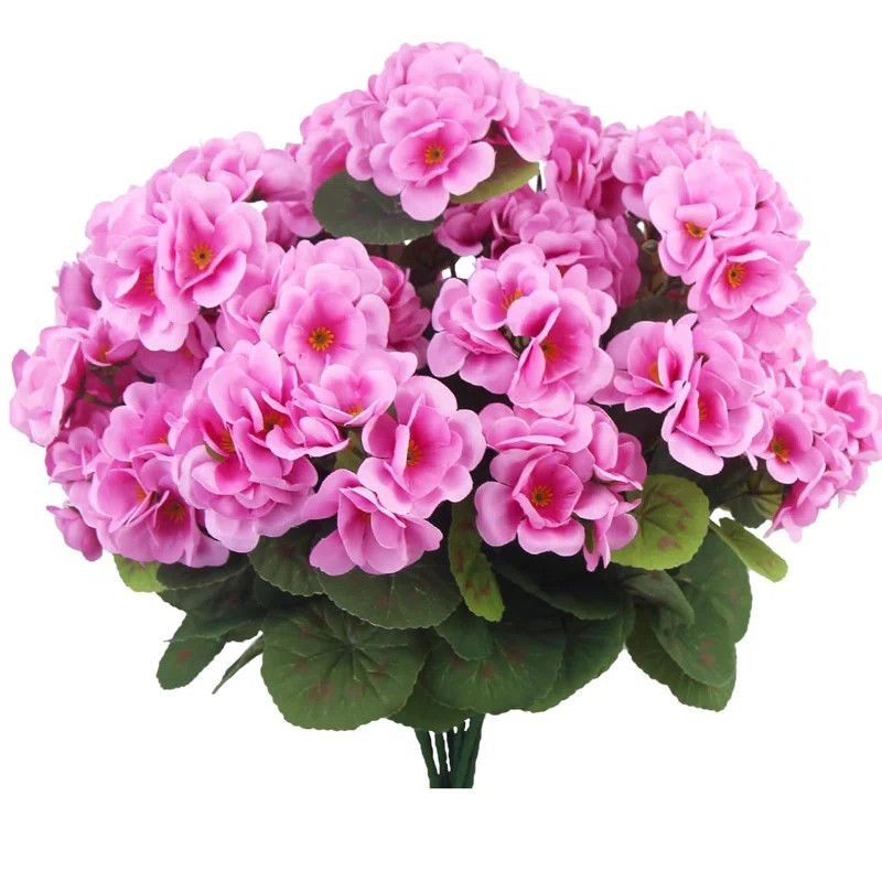 Primrue 12 Bundles Artificial Geranium Flowers for Outdoors Geranium Silk Flowers Outdoor UV Resi... | Wayfair North America