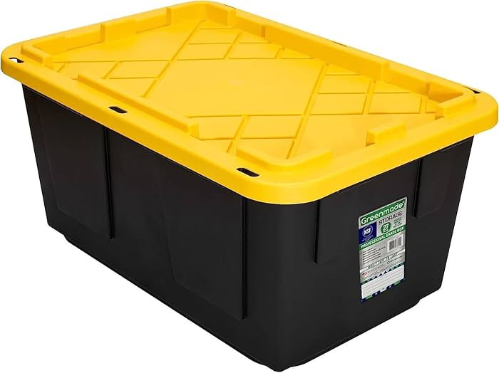 Tough Box 27-Gallon Storage Tote w/Lid- 31inLx21inWx14.55inH Model# 27GBLKYW | Amazon (US)