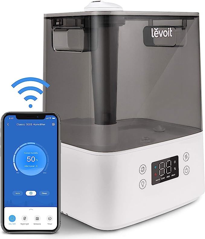 LEVOIT Humidifiers for Bedroom Home Large Room, 6L Smart WiFi Top Fill Cool Mist Air Ultrasonic H... | Amazon (US)