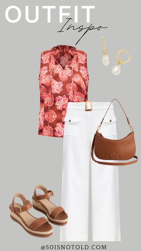 Outfit inspo for the office | white dress pants | cognac handbag | summer sandals 

#LTKWorkwear #LTKShoeCrush #LTKStyleTip