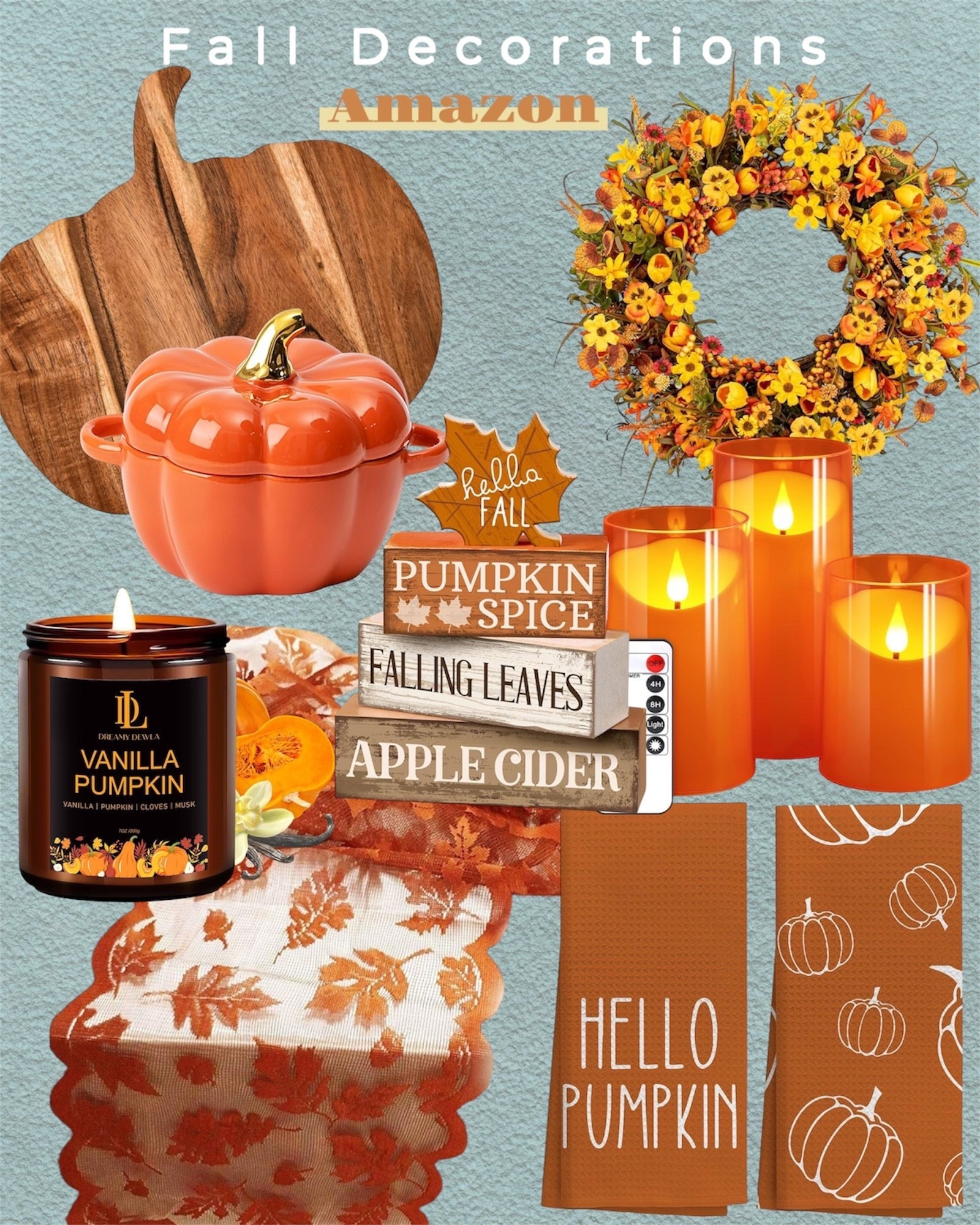 Amazon fall decorations. 




Fall decor, autumn decor, pumpkins, fall vibes, fall kitchen towels, fall candles 

#LTKautumn #LTKFindsUnder50 #LTKFindsUnder50

#LTKSeasonal #LTKHome #LTKSeasonal #LTKHome