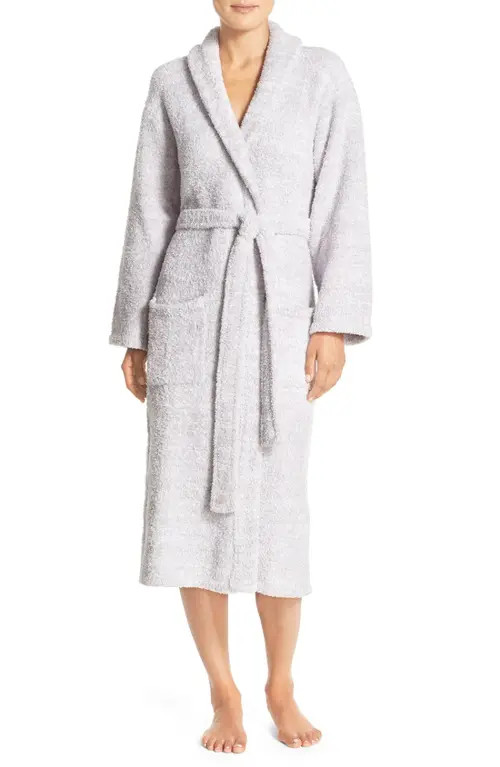 barefoot dreams CozyChic™ Unisex Robe in He Light Gray-White at Nordstrom, Size 2 | Nordstrom