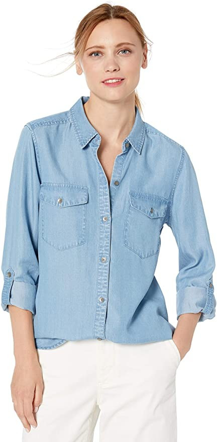 Amazon Brand - Daily Ritual Women's Tencel Utility Shirt | Amazon (US)