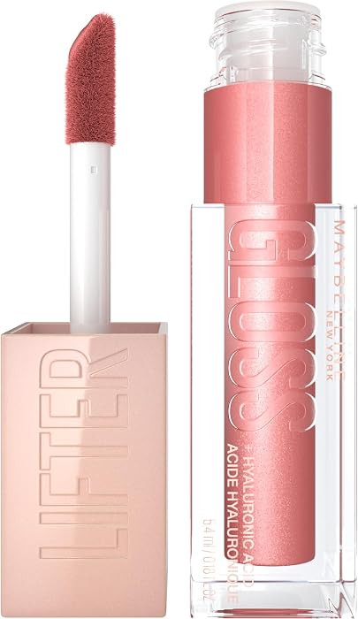 Maybelline Lifter Gloss, Hydrating Lip Gloss with Hyaluronic Acid, Moon, Nude Pink, 0.18 Ounce | Amazon (US)